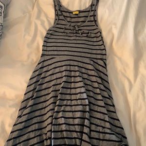 Black and grey stripped tank top dress. Great condition with a tie up detailing